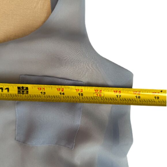 Eclair Blue Sheer Layer With Taupe Inner Layer Scoop Neck Tank Top Size M - Picture 9 of 9